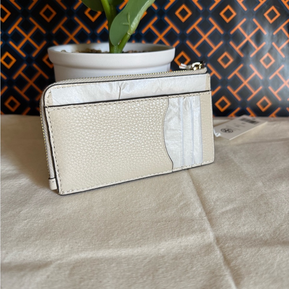 NWT Tory Burch felix zip card case new moon Leather Wallet - Picture 5 of 10
